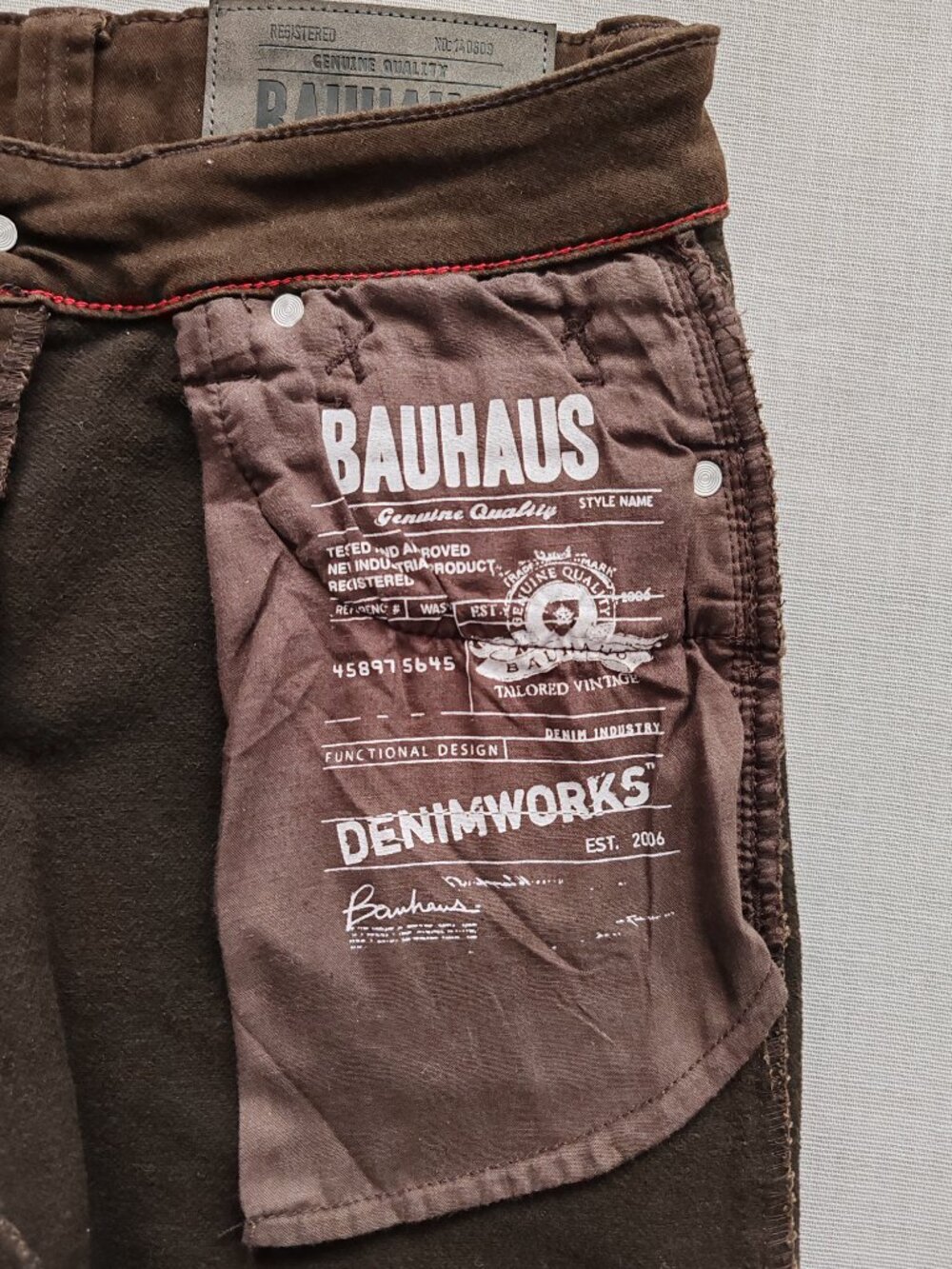 Bauhaus Denimworks BH-3035-SKT Men's Straight Fit Pants - Brown - 28x33 - Picture 13 of 15
